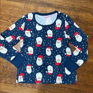 Old navy Santa Print Long Sleeve pajama Shirt